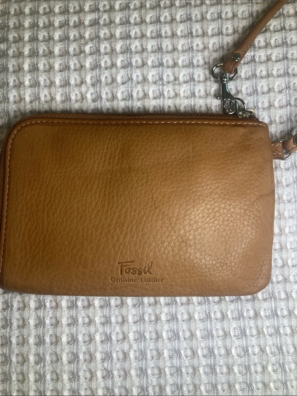 Fossil Multi-Color Leather Patchwork Wristlet - Plum, Teal, Magenta, Brown, Tan